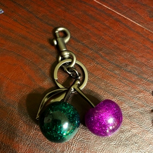 Iridescent Multucolor Rainbow Crossbody Bag PLUS Green/Pink Cherry Charm - Picture 6 of 6